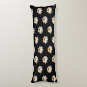 Coussins Longs Marguerites sur noir (Dos (Vertical))