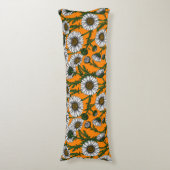 Coussins Longs Marguerites sur orange (Devant (Vertical))