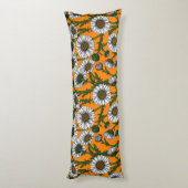 Coussins Longs Marguerites sur orange (Dos (Vertical))