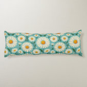 Coussins Longs Marguerites sur un fond bleu doux (Dos)