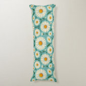Coussins Longs Marguerites sur un fond bleu doux (Devant (Vertical))