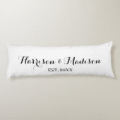 Coussins Longs Mariage de date de nom de couple de script personn (Dos)