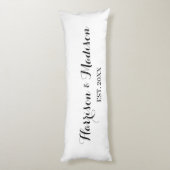 Coussins Longs Mariage de date de nom de couple de script personn (Dos (Vertical))