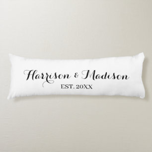 Coussins Longs Mariage de date de nom de couple de script personn