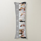 Coussins Longs Mariage Photo Collage 7 Photo Gris Blanc MARIÉ (Devant (Vertical))