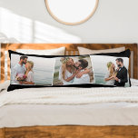 Coussins Longs Mariage Photo ZigZag Photo Montage Personnalisé<br><div class="desc">Créez votre propre coussin unique avec 3 de vos photos préférées. Le modèle photo est monté pour créer le collage photo dans un subtil montage en zigzag. Vos photos sont présentées en format paysage et encadrées d'une étroite bordure blanche. Vous pouvez également ajouter vos noms et votre date de mariage...</div>
