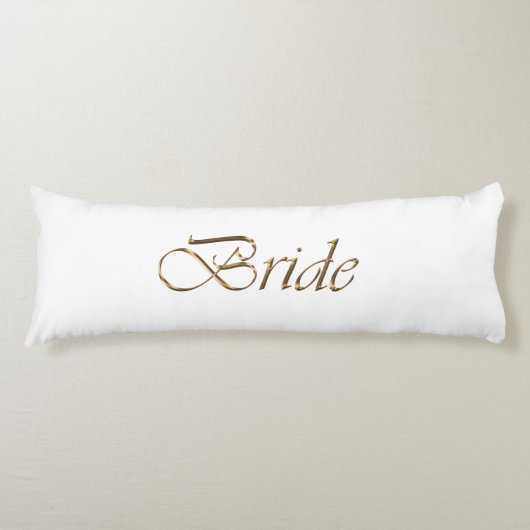 Coussins Longs Mariée, écriture or élégant chic blanc (Devant)