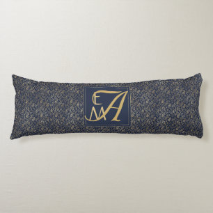 Coussins Longs Marine Blue Gold Nouvelles mauvaises herbes Mariag