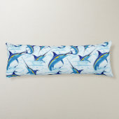 Coussins Longs Marlin Bleu Jaillissant de l'Océan (Dos)