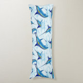 Coussins Longs Marlin Bleu Jaillissant de l'Océan (Devant (Vertical))