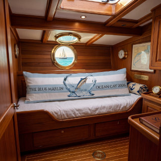 Coussins Longs Marlin Bleu Marine Rayé | Personnalisé