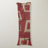 Coussins Longs Maroon moderne du milieu du siècle (devant Vertical)