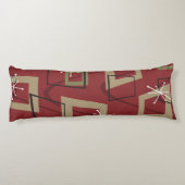 Coussins Longs Maroon moderne du milieu du siècle (Dos)