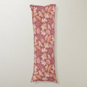 Coussins Longs Marsala motif feuille (Devant (Vertical))