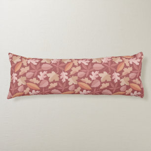 Coussins Longs Marsala motif feuille