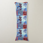 Coussins Longs Matisse Inspiré Ocean Life Papier Coupes Bleu (Devant (Vertical))