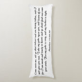 Coussins Longs Matthieu 11:28 Bible Scripture Verse Noir & Blanc (Devant (Vertical))
