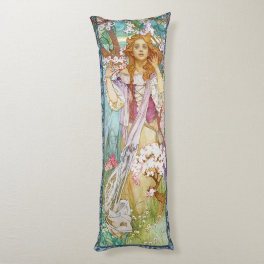 Coussins Longs Maud Adams, Jeanne d'Arc, Mucha (Dos (Vertical))