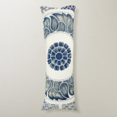Coussins Longs Médaillon Chinois : Chinoiserie Bleu Indigo (Devant (Vertical))