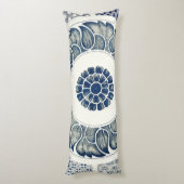 Coussins Longs Médaillon Chinois : Chinoiserie Bleu Indigo (Dos (Vertical))