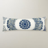 Coussins Longs Médaillon Chinois : Chinoiserie Bleu Indigo (Devant)