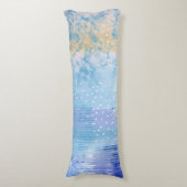 Coussins Longs Média mixte Abstrait bleu turquoise jaune (Devant (Vertical))