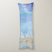 Coussins Longs Média mixte Abstrait bleu turquoise jaune (Dos (Vertical))