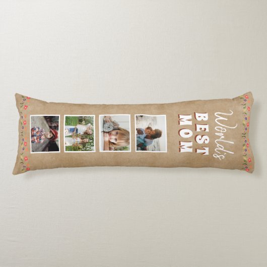 Coussins Longs Meilleure maman Fleurs Floral Rustic Photo (Devant)
