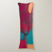 Coussins Longs Mélange abstrait rouge et sarcelle (Devant (Vertical))