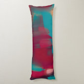 Coussins Longs Mélange abstrait rouge et turquoise (Dos (Vertical))