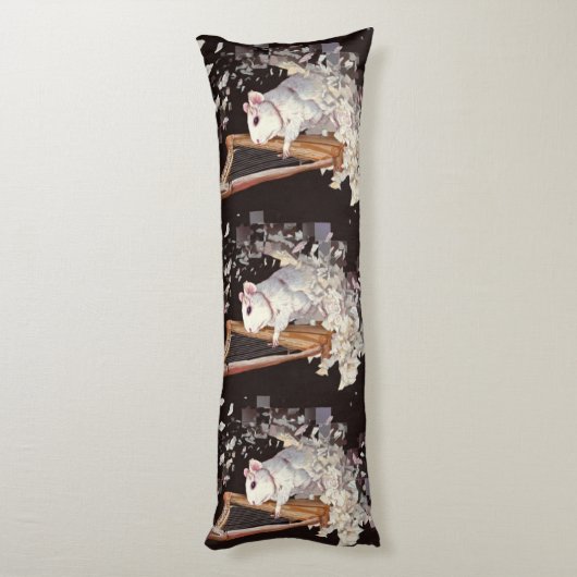Coussins Longs Melodic White Rat Body Pillow – Elegant Design (Dos (Vertical))