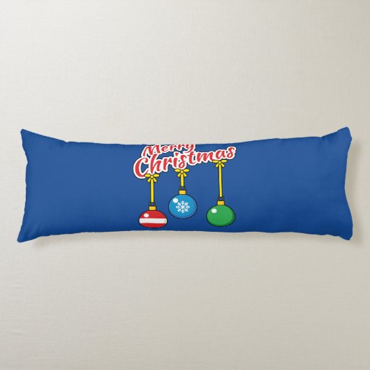 Coussins Longs Merry Christmas with Hanging Balls (Devant)