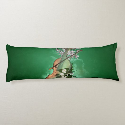 Coussins Longs Merveilleux violon avec fleurs (Dos)