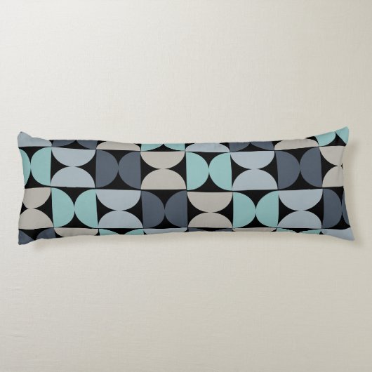 Coussins Longs Mi-siècle moderne bleu vert et gris (Dos)