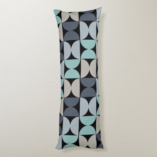 Coussins Longs Mi-siècle moderne bleu vert et gris (Dos (Vertical))