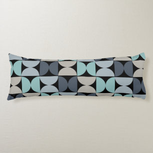 Coussins Longs Mi-siècle moderne bleu vert et gris