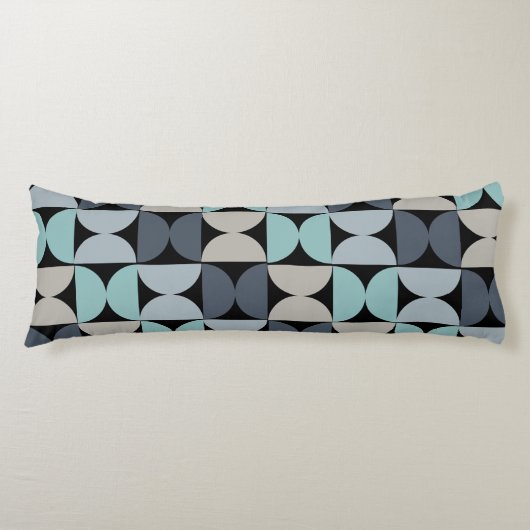 Coussins Longs Mi-siècle moderne bleu vert et gris (Devant)