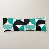 Coussins Longs Mi-siècle moderne noir blanc et menthe (Dos)