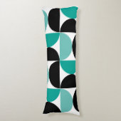 Coussins Longs Mi-siècle moderne noir blanc et menthe (Devant (Vertical))