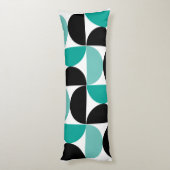 Coussins Longs Mi-siècle moderne noir blanc et menthe (Dos (Vertical))