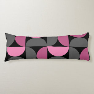 Coussins Longs Mi-siècle moderne rose, noir et gris