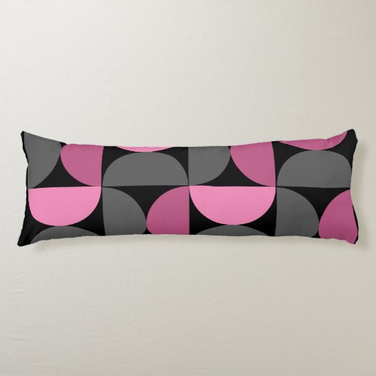 Coussins Longs Mi-siècle moderne rose, noir et gris (Devant)