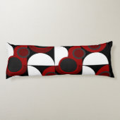 Coussins Longs Mi-siècle moderne rouge, noir et gris (Dos)