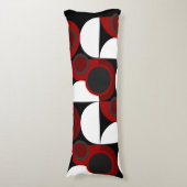 Coussins Longs Mi-siècle moderne rouge, noir et gris (Devant (Vertical))