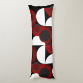 Coussins Longs Mi-siècle moderne rouge, noir et gris (Dos (Vertical))