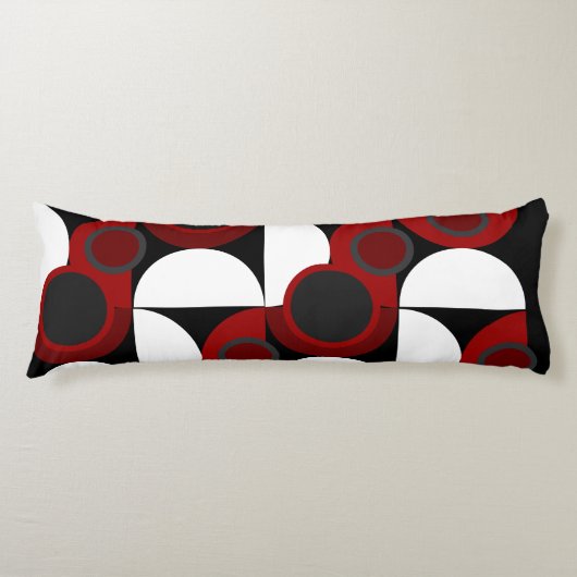 Coussins Longs Mi-siècle moderne rouge, noir et gris (Devant)