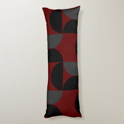 Coussins Longs Mi-siècle moderne rouge noir et gris (Dos (Vertical))