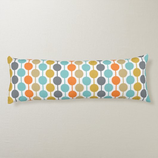 Coussins Longs Mid-Century Modern Retro Geometric Circles Pattern (Dos)