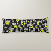 Coussins Longs Mignon gaffez le noir de motif d'abeille (Dos)