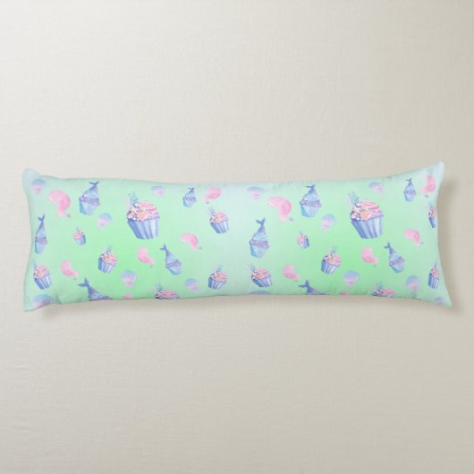 Coussins Longs mignonne cupcake Sweet sirène fête d'anniversaire (Dos)